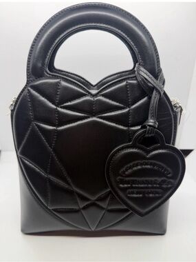 Tiffany & Co. Black Quilted Heart-Shape Top Handle Shoulder Bag